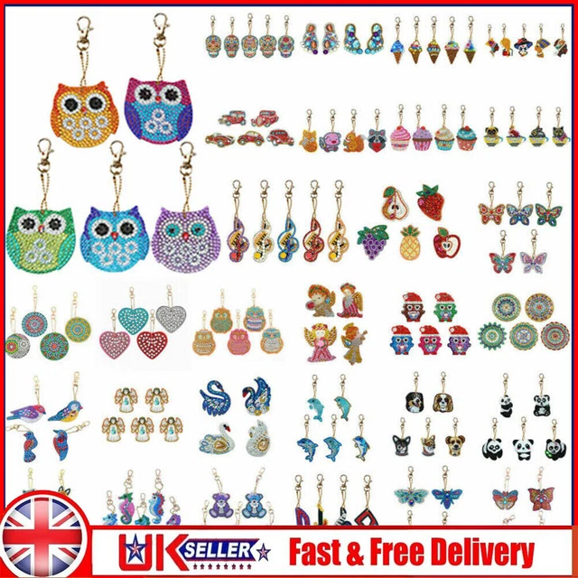 5D DIY Full Diamond Painting Keychain Key Chains Keyring Art Craft Key Bag Decor