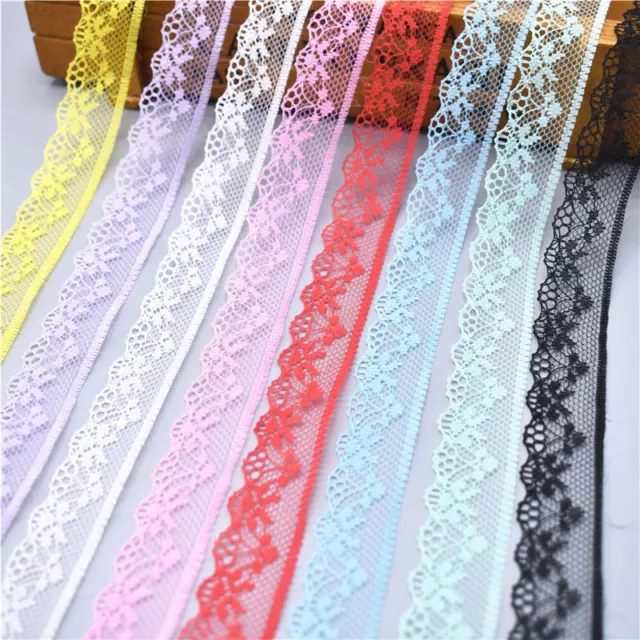 Hot Sale 10 Yards Lace Ribbon 20MM Wide Trim Fabric DIY Embroidered For Sewing