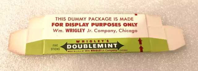 Vtg Wrigleys Doublemint Chewing Gum POS Faux Pack Wrapper Display 1960s Nice NOS 3