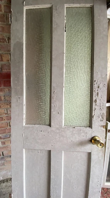 Reclaimed Antique Victorian 4-Panel Half-Glazed Internal Door 197 x 75.5