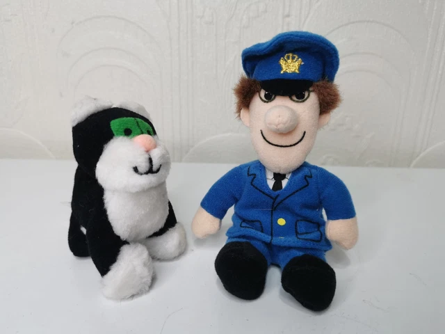 VINTAGE 1996 POSTMAN Pat & Jess Black & White Cat Plush Beanie Golden