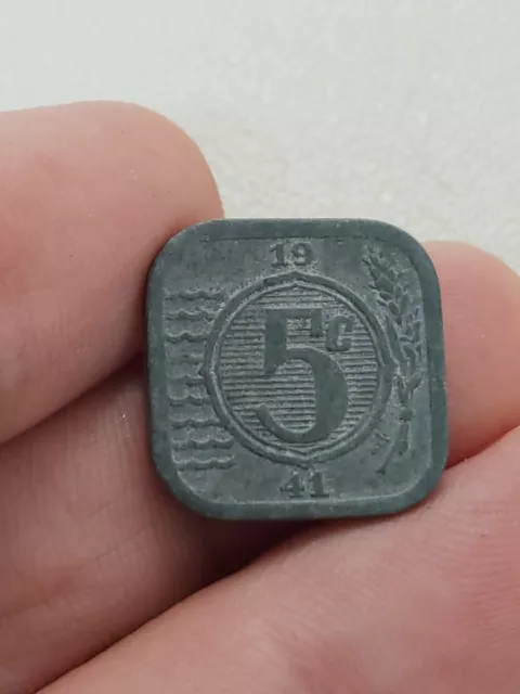 Dated : 1941 - Netherlands - 5 Cents - 5c Coin - Wilhelmina I Kayihan Coins T0