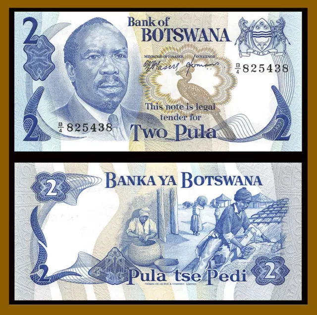 Botswana 2 Pula, 1976 P-2a Sig:1 Seretse Khana Banknote Unc