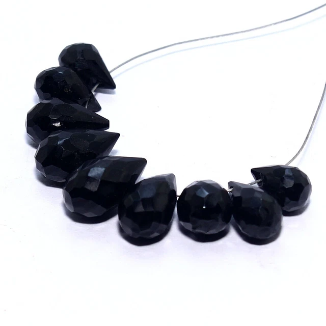 2 Brins Perles Tourmaline Briolette Cœur Facetté Multicolore - Inde Artisanat