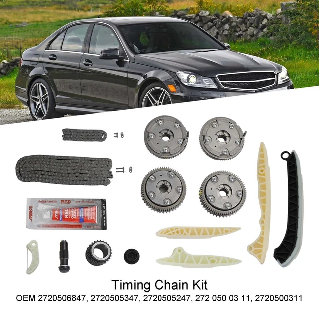 Timing Chain Kit Chain Tensioner Camshaft Adjuster for Mercedes M272 M273