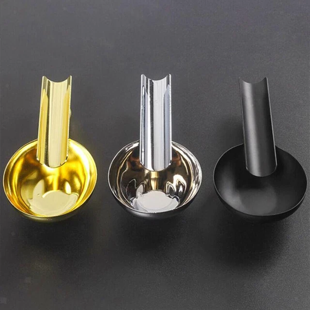Posacenere portatile in acciaio inox con supporto sigari, forma cucchiaio, 153x65