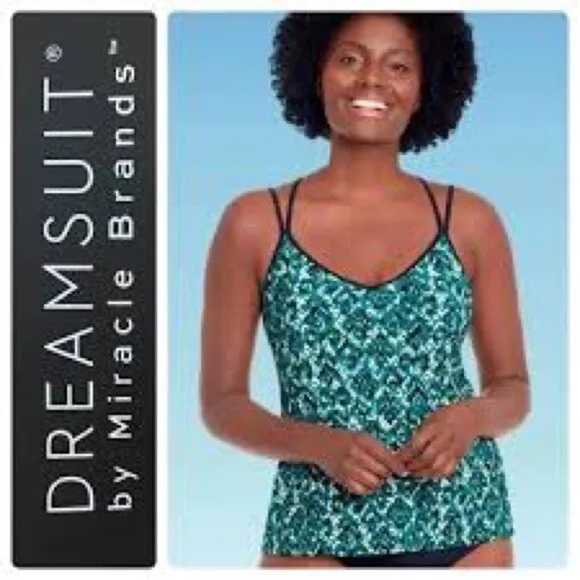 Dreamsuit by Miracle Brands Adjustable Straps Women Swimsuit Tankini Top, 1  CT