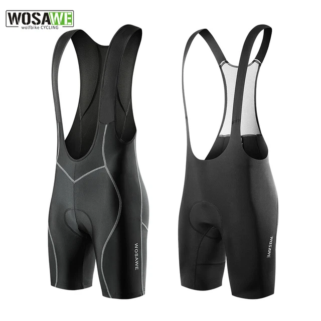 WOSAWE Men Cycling Bib Shorts Sponge Padded Tight fit MTB Bike Bicycle Skinsuit