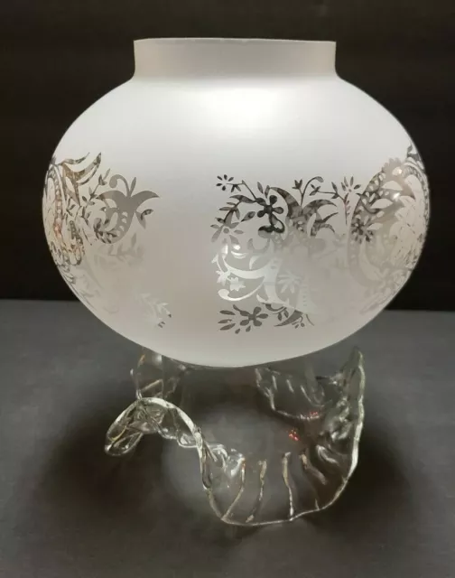 4" Straight Fitter Etched Filigree Gas Table Lamp Shade With Crimp Top New 148JB 6