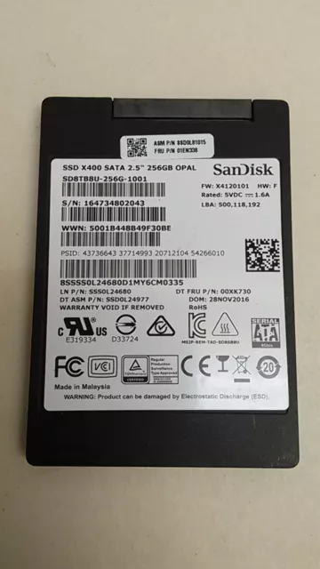 SanDisk SD8TB8U-256G X400 256 GB 2.5" SATA III Solid State Drive