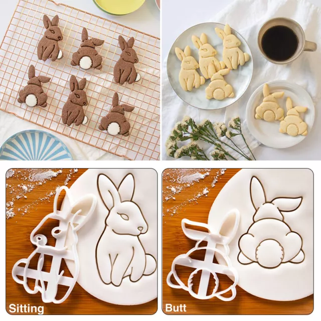 1 coniglio stampo in plastica fondente taglierina per biscotti biscotti fai da te cottura accessori V↑