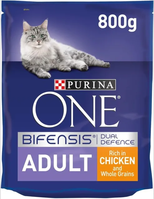 Purina One Adult Dry Cat Food (Chicken & Whole Grains) 800 grams.