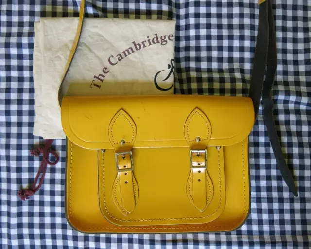 The Cambridge Satchel Company 11-inch messenger crossbody bag purse in yellow