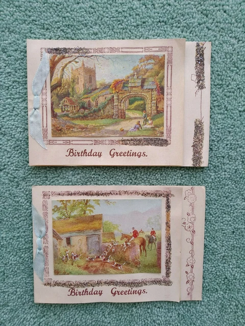 Vintage Birthday Greetings Cards x 2
