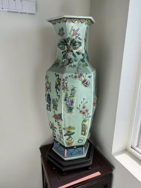 Antique Chinese Export Porcelain Vase, Qing dynasty, late 19th early 20th, 24”