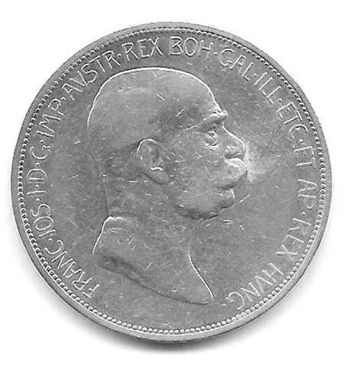 5 Kronen 60. Regierungsjubiläum Franz Josef I. Österreich 1908