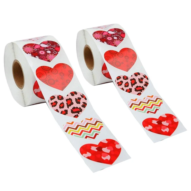 500Pcs/Roll Herz Form Adhensive Aufkleber Geschenke Dekorative Abdichtung