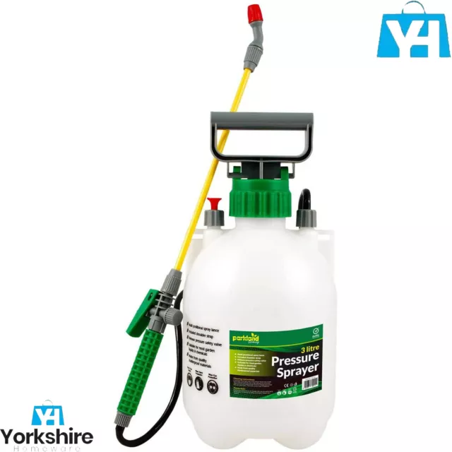 3 Litre Parkland Pressure Weed Killer Sprayer Garden Spray Bottle Chemical Water