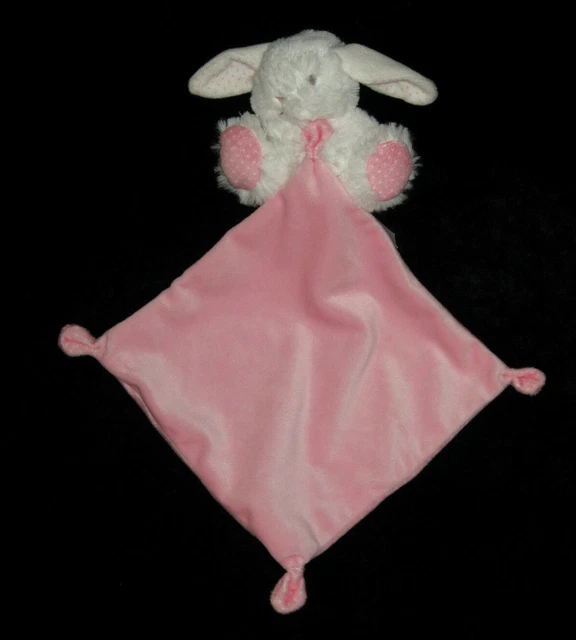 Doudou Peluche Lapin avec carré rose & blanc à pois Tex Baby Carrefour Nicotoy