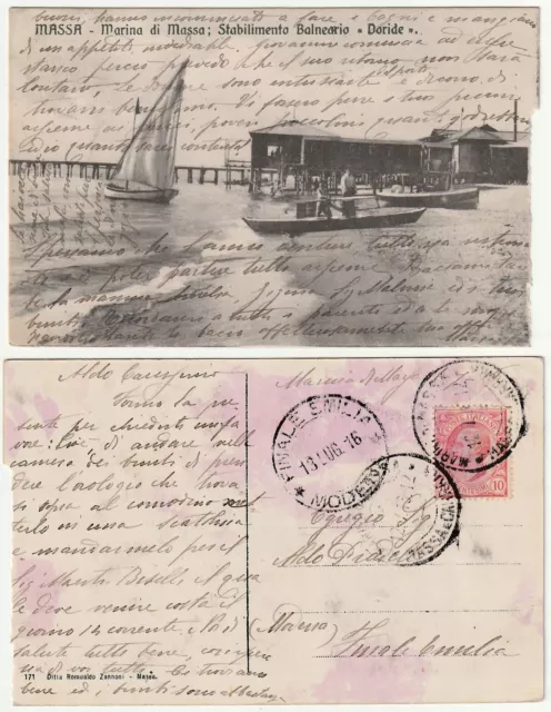 Marina Di Massa - Stabilimento Balneare Doride - Viagg. 1916 -98218-