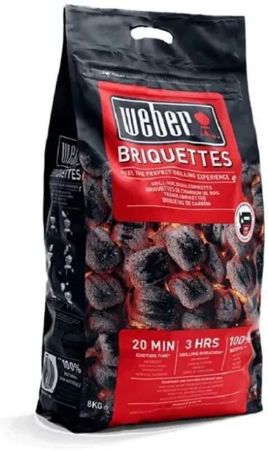 Charbon de Bois pour Barbecue Weber BBQ En Briquettes Sac 4 KG