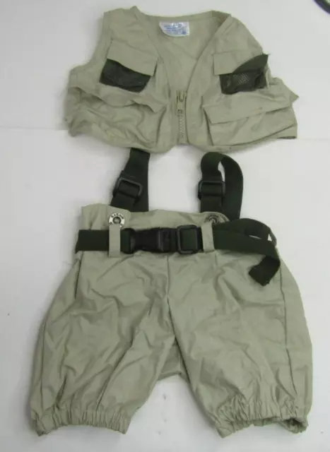BUILD A BEAR Fly Fishing Outfit Waders Vest Teddy Clothes 2 Piece