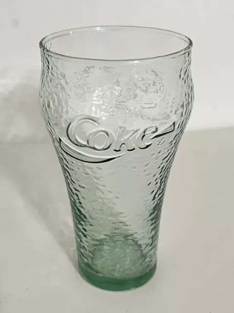 Vintage Coke Dimple Pebble Enjoy Coke Textured Glass 6” Tall