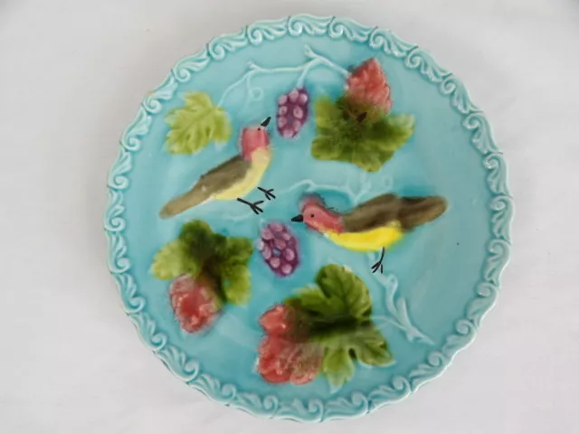 George Schmider Zell Germany Bird and Grapes Plate 6.5 Inches in Diameter