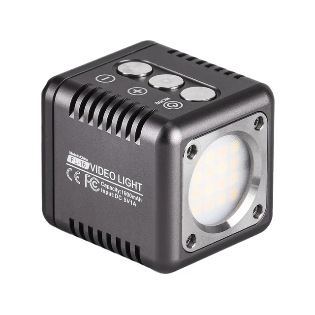 Mini luz LED Sunwayfoto FL-16 para cámara video fotografía 3000-5500k IP66