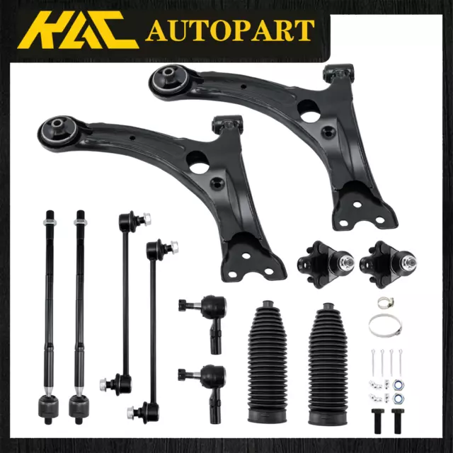12 Front Lower Control Arms Tierod Sway Bar for 03-08 Pontiac Vibe Toyota Matrix