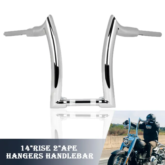 14'' Rise Handlebar Motorcycle Ape Hanger Handle bars Fit For Harley Softail