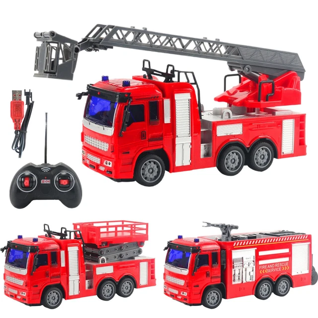  FEUERWEHRAUTO-AUTOSPIELZEUG FÜR KLEINKINDER mit Fernbedienung, Bau-LKW Illustration 