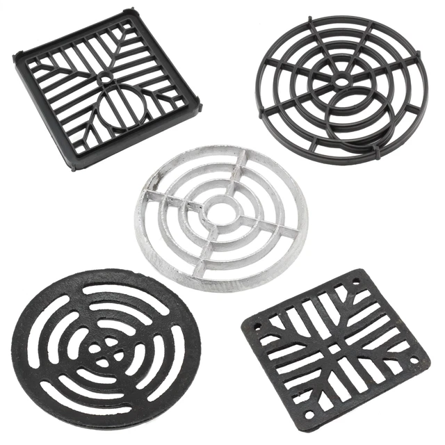 CAST DRAIN COVER Grate Man Hole Gully Grid Black Alloy Plastic Round