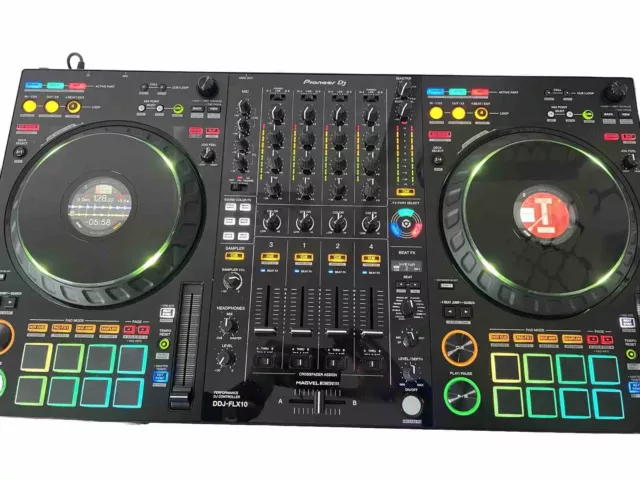 Pioneer DDJ FLX10 DJ controller with MAGMA carrycase & Decksaver Cover 4 Channel