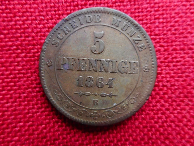 Sachsen 5 Pfennig 1864 B           (21)