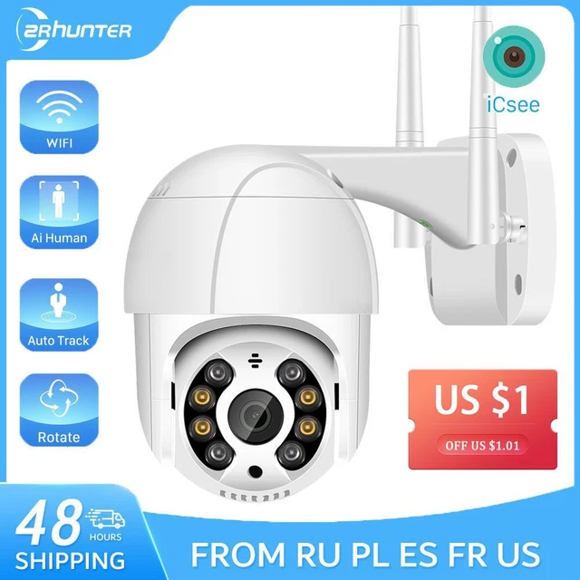 PTZ IP Camera WIFI Outdoor Speed Dome Camera 4X Zoom CCTV Night VIsion 8MP 5MP 3