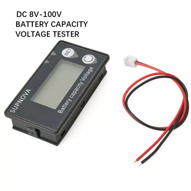 LCD-Anzeige Batterie Kapazität Voltmeter DC-Messgerät Digital 8-100 V Neu