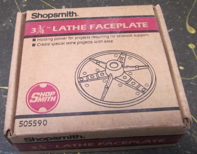 Piezas, accesorios ShopSmith Mark V - placa frontal de torno, 3-3/4 pulgadas. Nuevo
