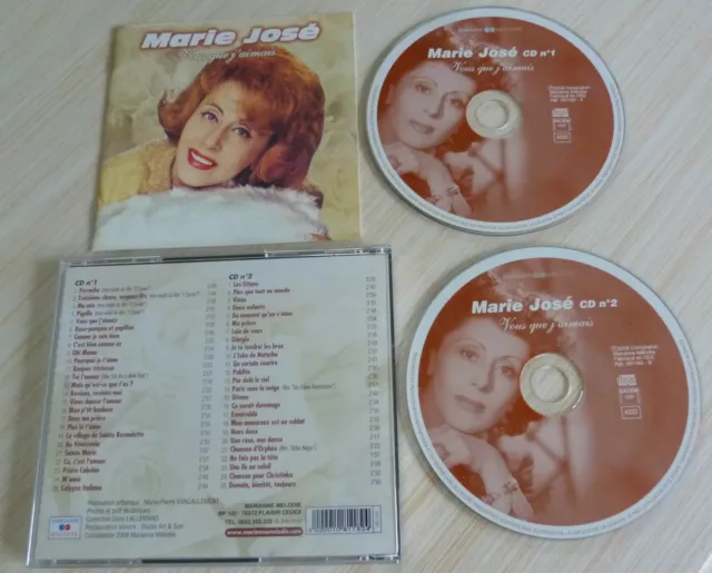 2 Cd Album Best Of Compilation Vous Que J'aimais Marie Jose 50 Titres 2008