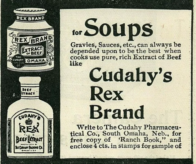 1895 REX BRAND Extract Jar Bottle Seasoning Soup Cooking Ad 4885