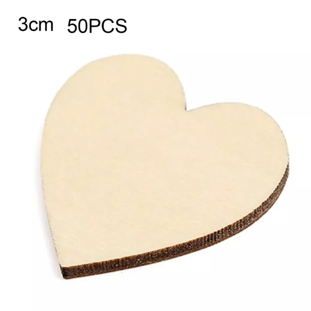 50 Pcs Wooden Love Heart Shape DIY Hanging Heart Plain Crafts