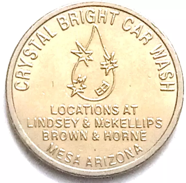 Crystal Bright Car Wash Token Mesa Arizona Copper Nickel .9375"