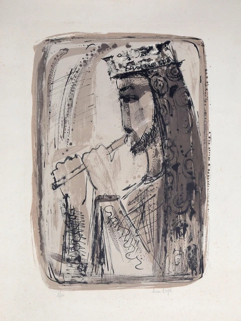 Nissan Engel, King David, Lithograph, signed and numbered in pencil Nissan Engel, King David, Lithograph, signed and numbered in pencil