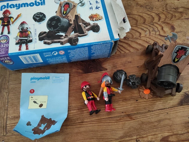 PLAYMOBIL VINTAGE MÉDIÉVAL chevalier archer dragon rouge du set 3319 de