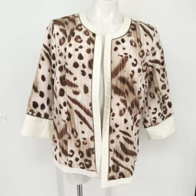 Chicos Size 2 Reversible Animal Print Blazer Nwt