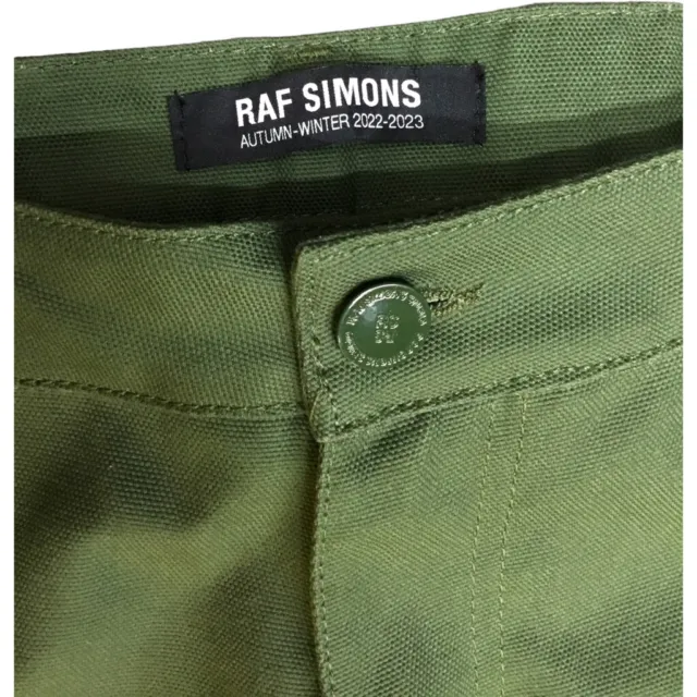 Raf Simons Oversized Wide Fit Leg Green Denim Pants mens Sz 30 Y2K Designer NWT