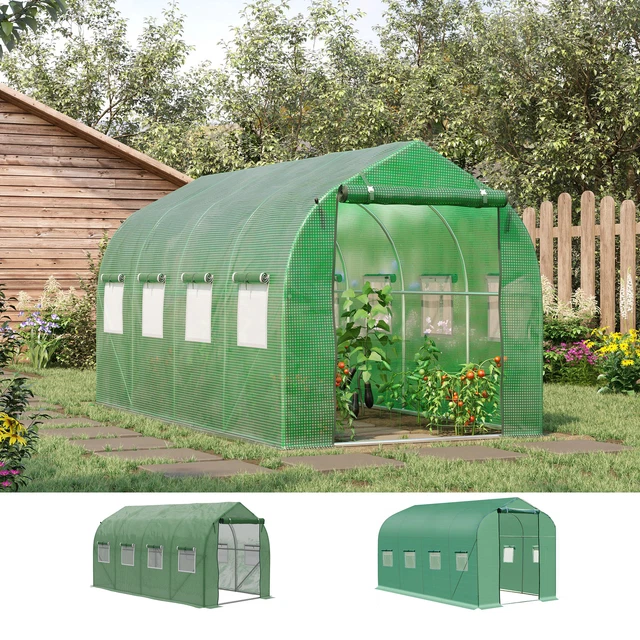 KING BIRD Begehbares Gewächshaus – 1,8x1,8x1,8 M, Verstärkte PE-Abdeckung, Pulverbeschichteter Stahl, 20 Regale