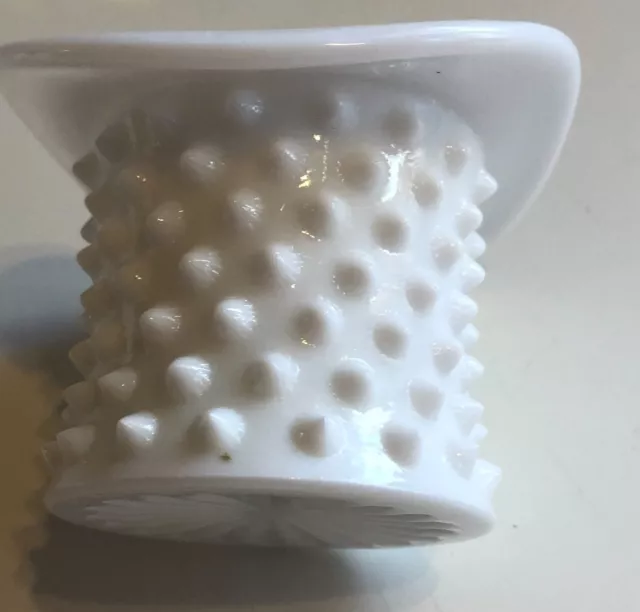 Fenton Milk Glass Hobnail Hat Toothpick Holder White