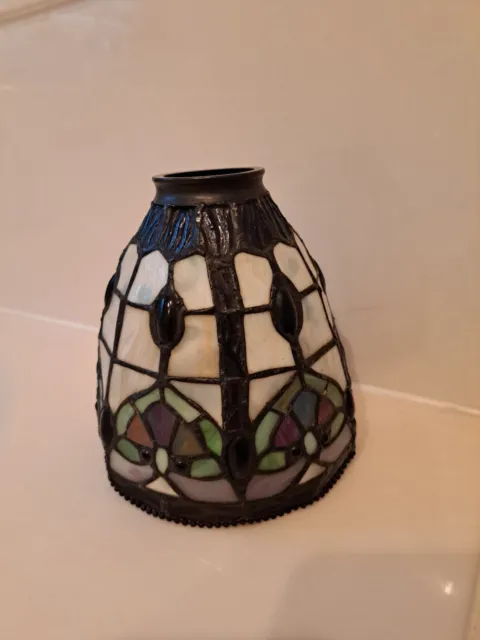 Beautiful Stained Glass Tiffany style replacement lampshade 5x6 inch,opener 2 in
