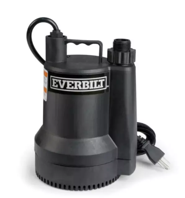 Everbilt SUP54-HD Plastic Submersible Utility Sump Pump 1680 GPH 1/6 HP